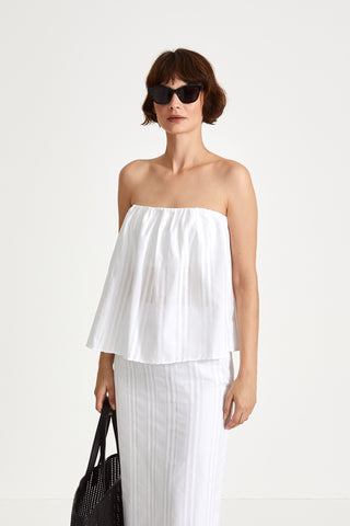 Jesolo top bandeau crochet pattern white stylein front image