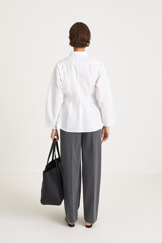 stylein classic white shirt cinched waist josca back
