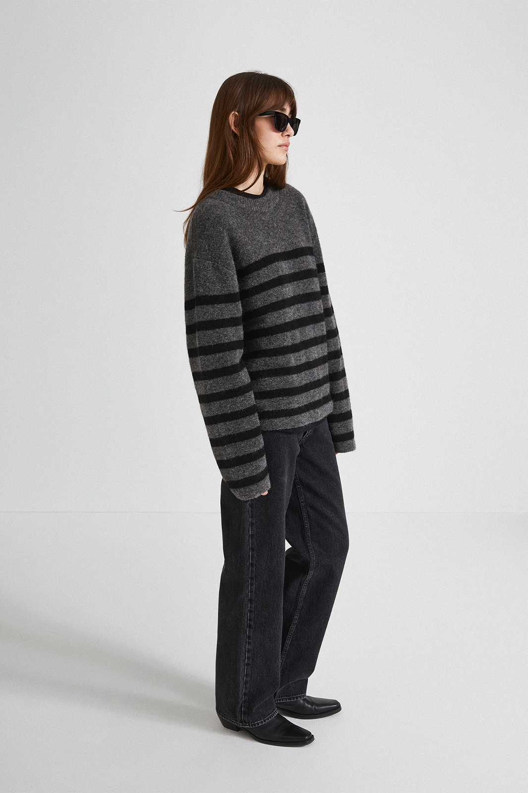 Grey 2025 striped sweater