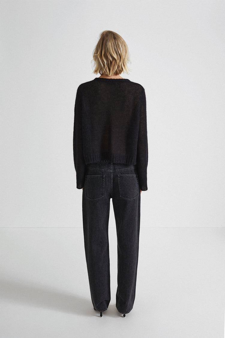 CROPPED ALPACA CARDIGAN - NOA BLACK