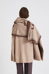 WIDE SIGNATURE SCARF - THALIA BEIGE & BROWN