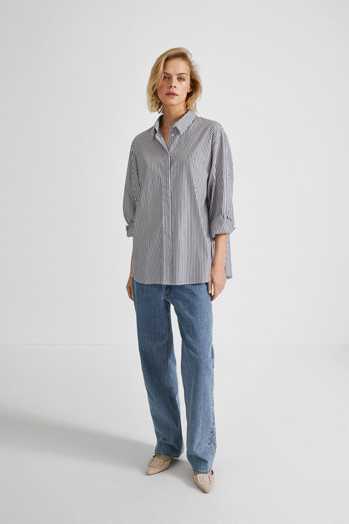 JEANNE SHIRT - GREY STRIPED