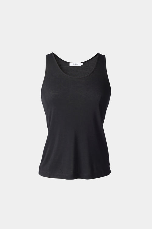 norwood top black lyocell sleeveless stylein packshot