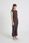 BELINE CROPPED TROUSERS - DARK BROWN