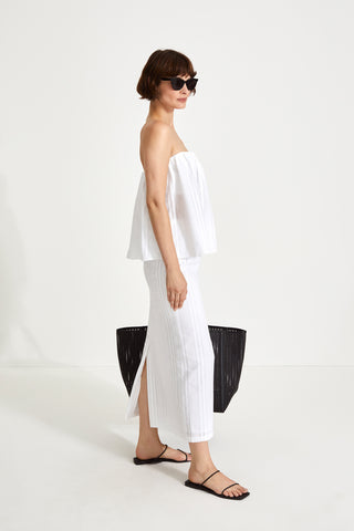 Jesolo top bandeau crochet pattern white stylein side image