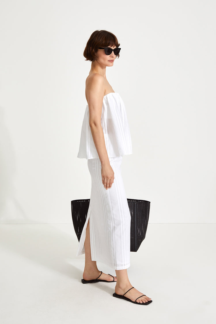 Jesolo top bandeau crochet pattern white stylein side image