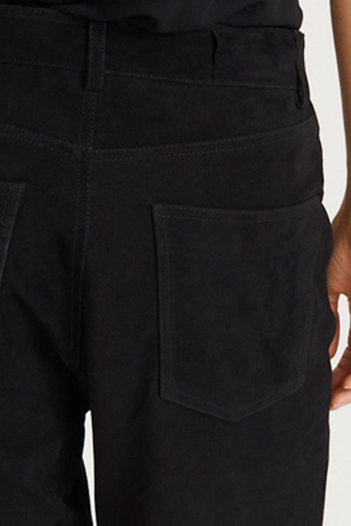 suede trousers black stylein victory detail