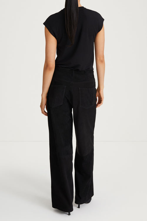 suede trousers black stylein victory back