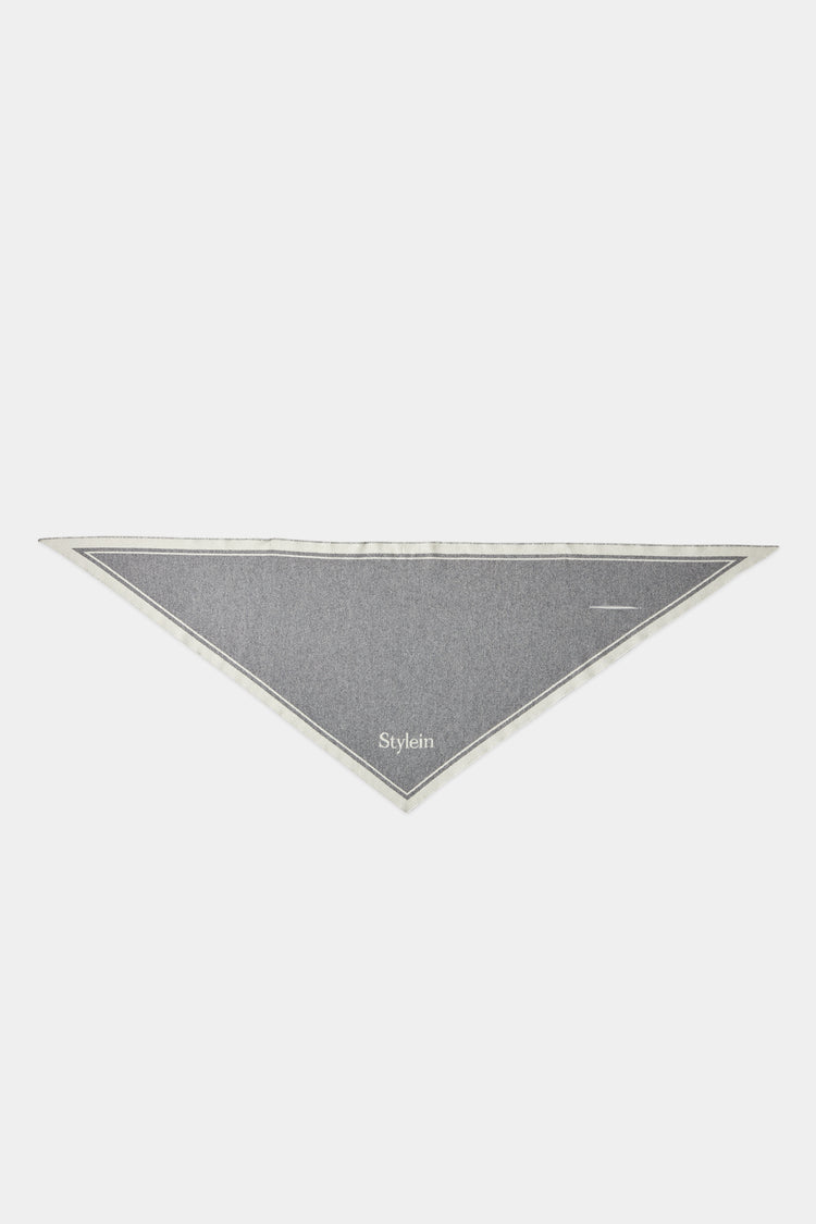 Thelma scarf triangle wool blend stylein logo grey white stylein packshot