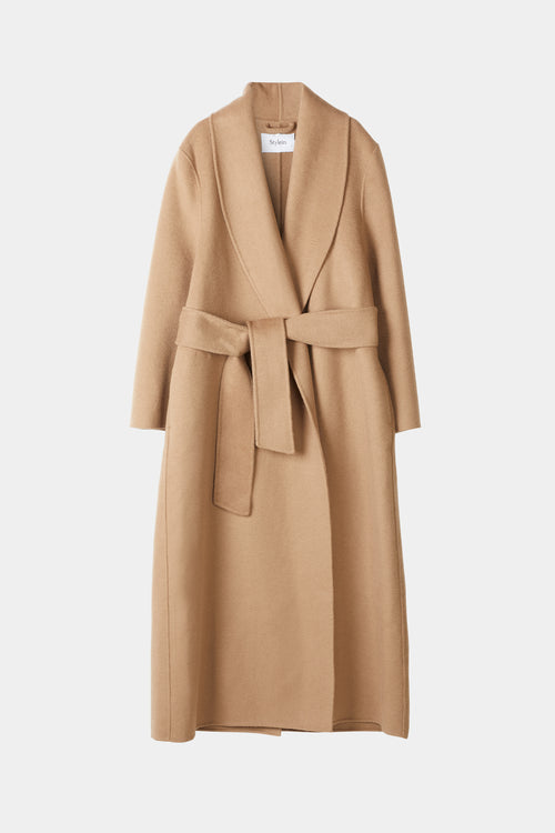 camel wool coat long stylein thiene front