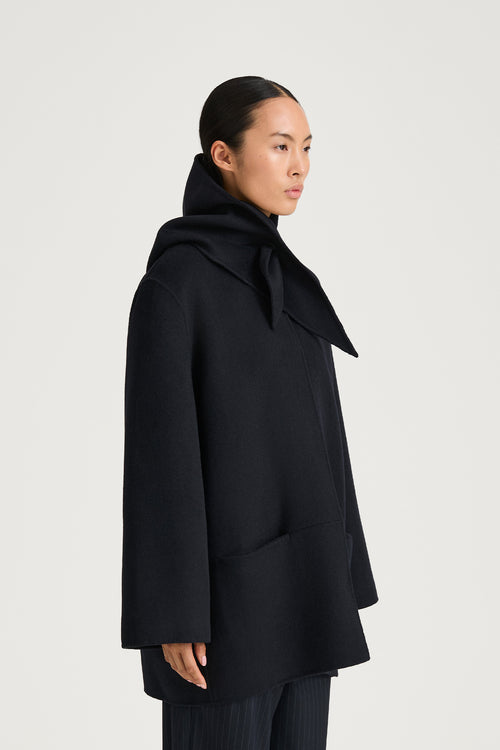 triangle wool scarf navy stylein trinity side image