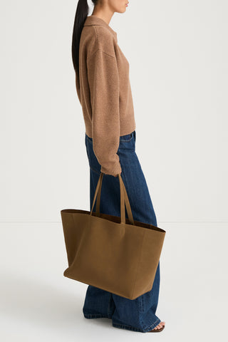 v-neck knitted sweater beige praline stylein harmony side