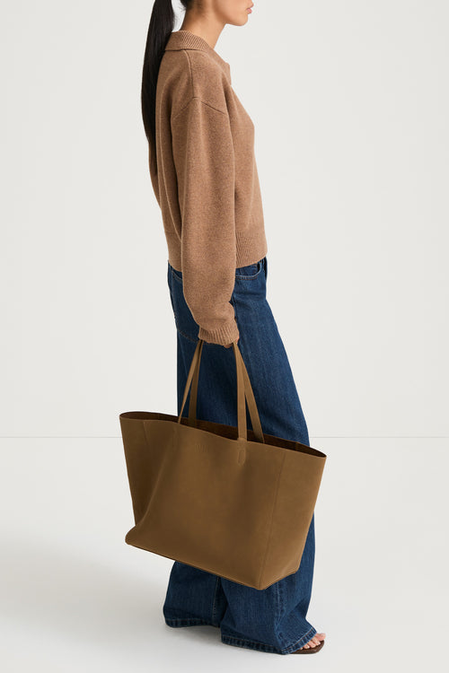 v-neck knitted sweater beige praline stylein harmony side