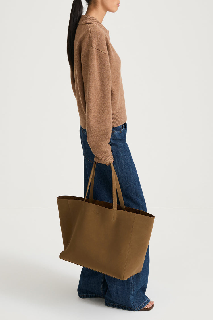 v-neck knitted sweater beige praline stylein harmony side