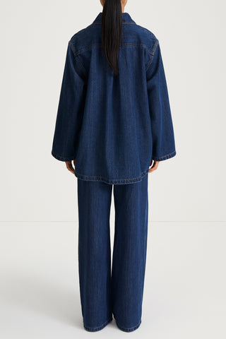 vintage blue denim jacket stylein karen back