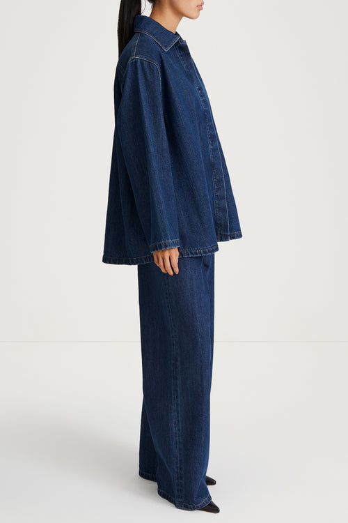 vintage blue denim jacket stylein karen side