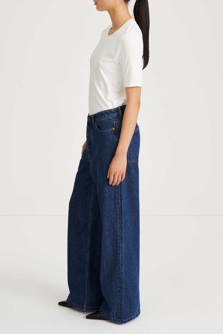 WIDE LEG DENIM - KAYNE DARK VINTAGE BLUE