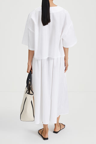 Jorina skirt voluminous mid length a line white stylein back image