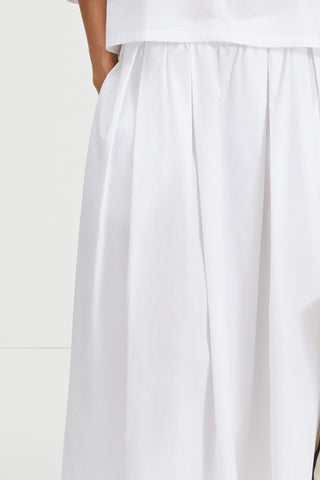Jorina skirt voluminous mid length a line white stylein detail image