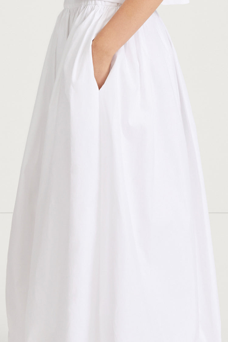 Joeline skirt voluminous a line ankle length puffy bottom hem white stylein detail image