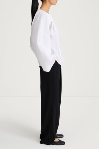 white draped blouse cotton stylein junina side