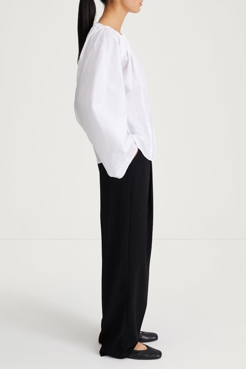 white draped blouse cotton stylein junina side