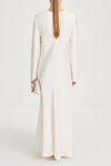 white dress satin-long stylein monica back