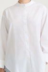 White high collar shirt stylein jazlyn front close up model image