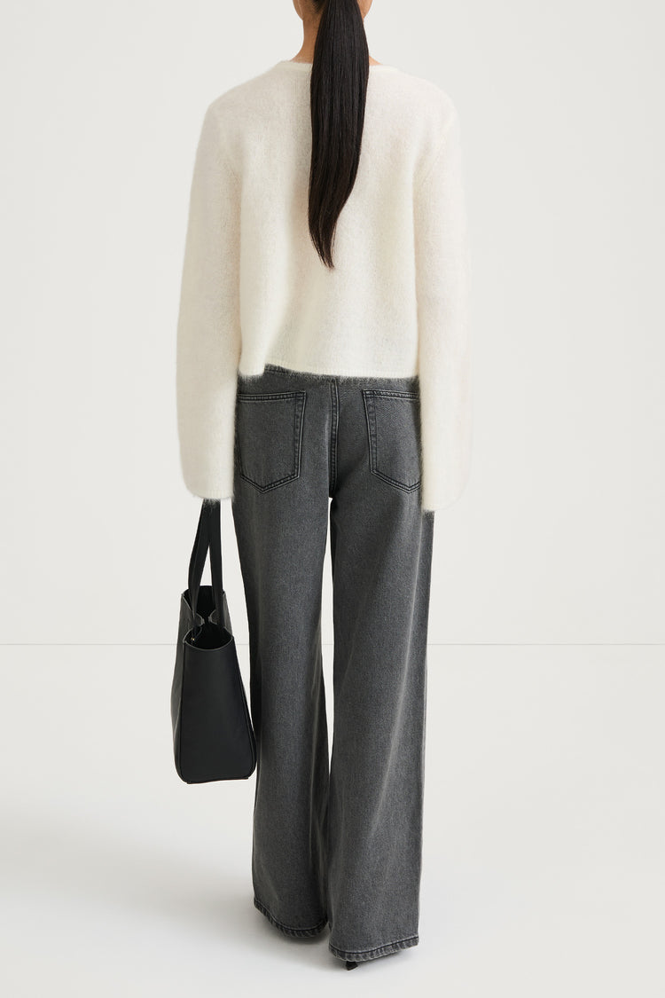 white knitted sweater stylein nima back