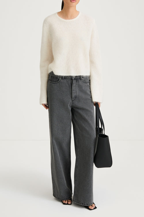 white knitted sweater stylein nima front