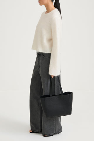 white knitted sweater stylein nima side