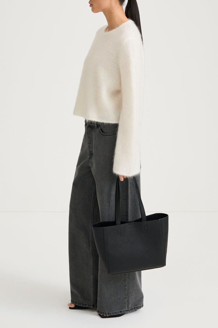 white knitted sweater stylein nima side