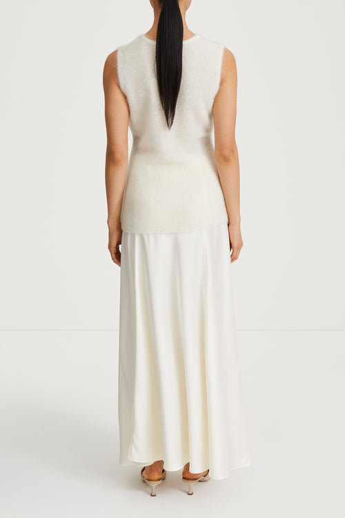 white mohair sleeveless flaired top stylein naya back