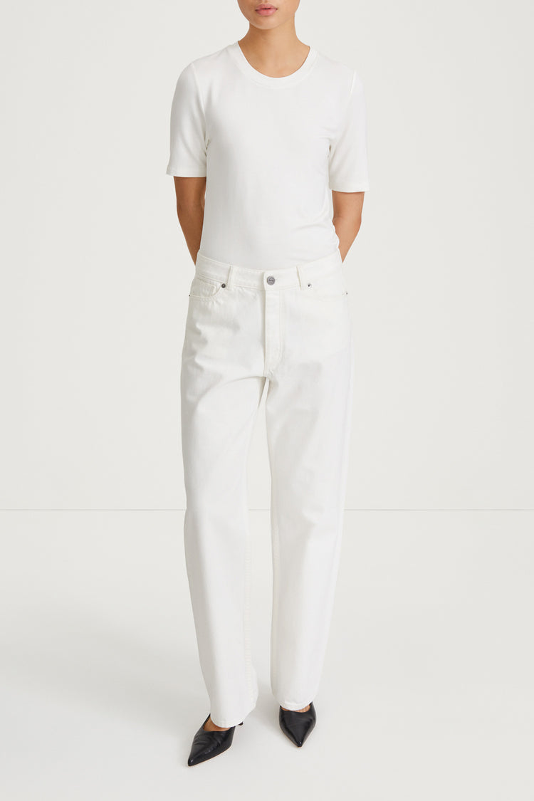 Kim denim loose fit mid waist voluminous overzised white stylein packshot