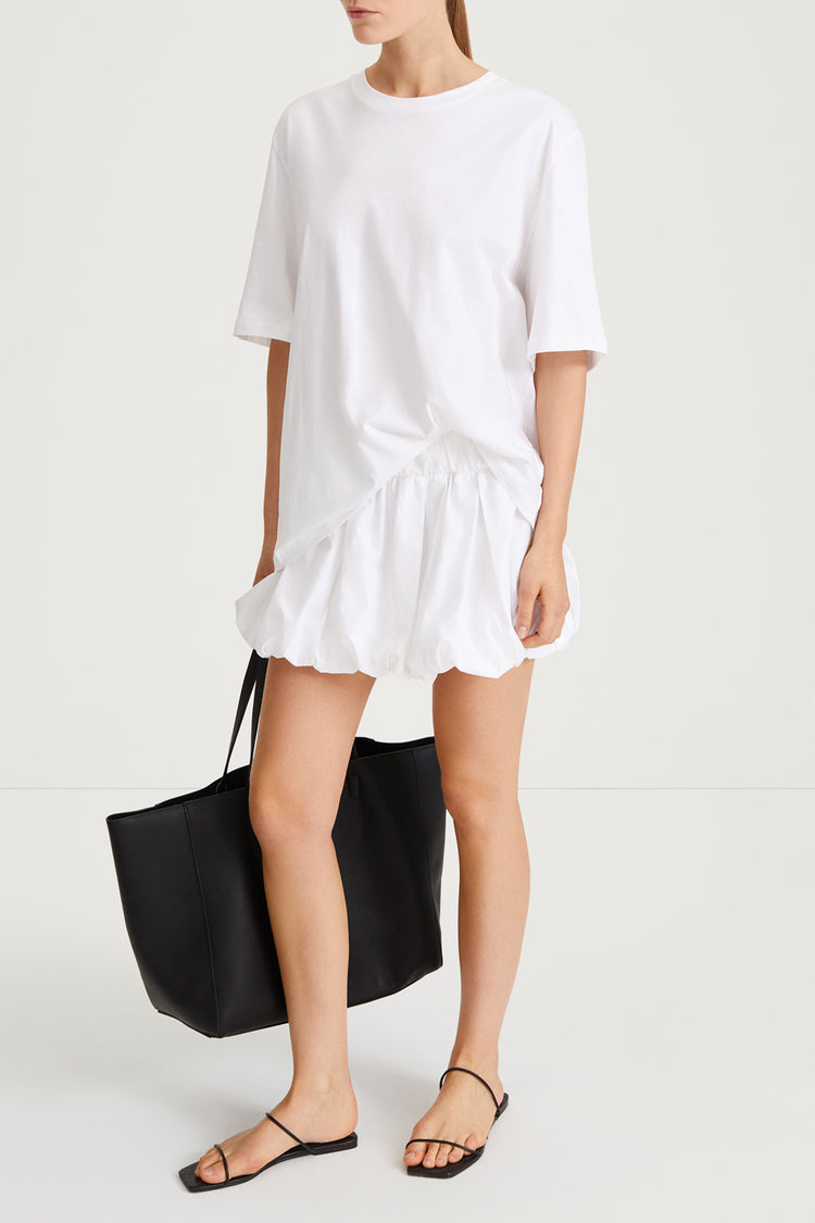 Juzzy skirt mini box pleats voluminous gathered bottom hem white stylein side image