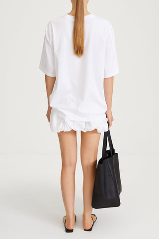 Juzzy skirt mini box pleats voluminous gathered bottom hem white stylein back image