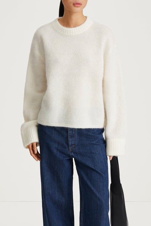 NICLAS SHORT SWEATER - WHITE