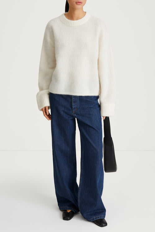 NICLAS SHORT SWEATER - WHITE