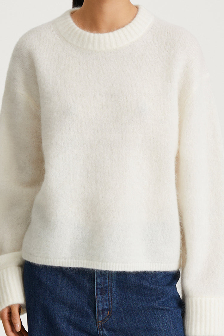 NICLAS SHORT SWEATER - WHITE