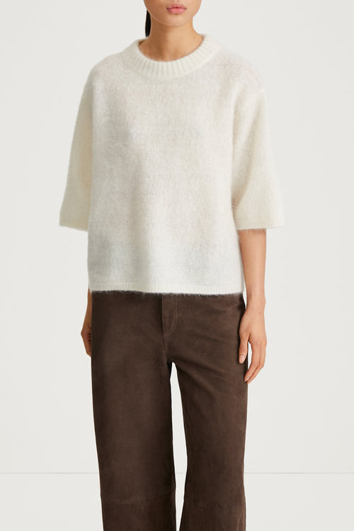 white mohair top nour stylein close up