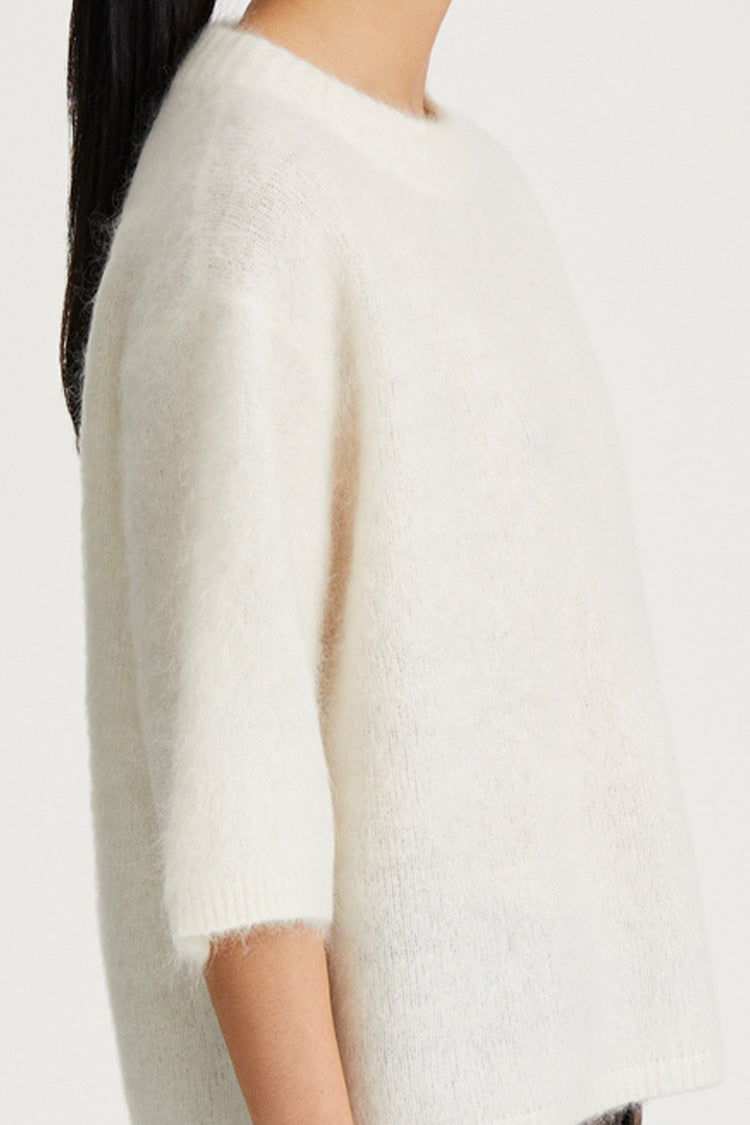 white mohair top nour stylein detail