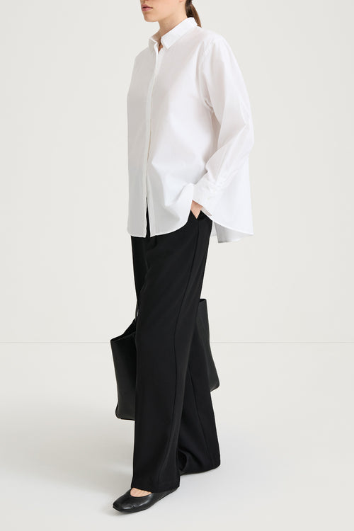 white oversized cotton shirt stylein janis side