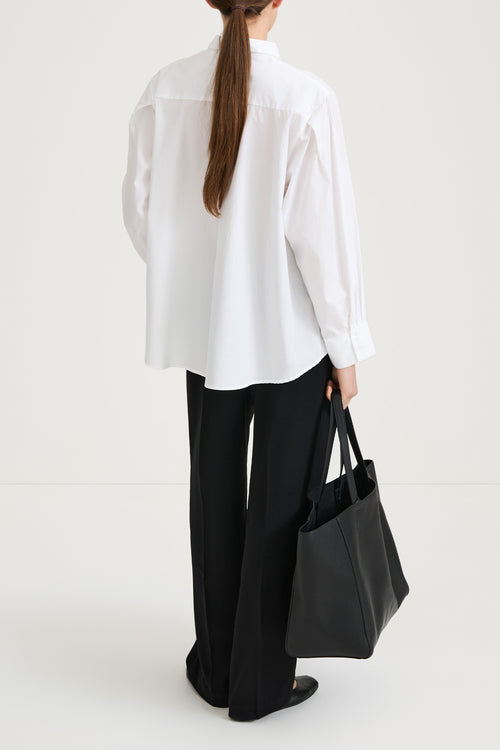 white oversized cotton shirt stylein janis back