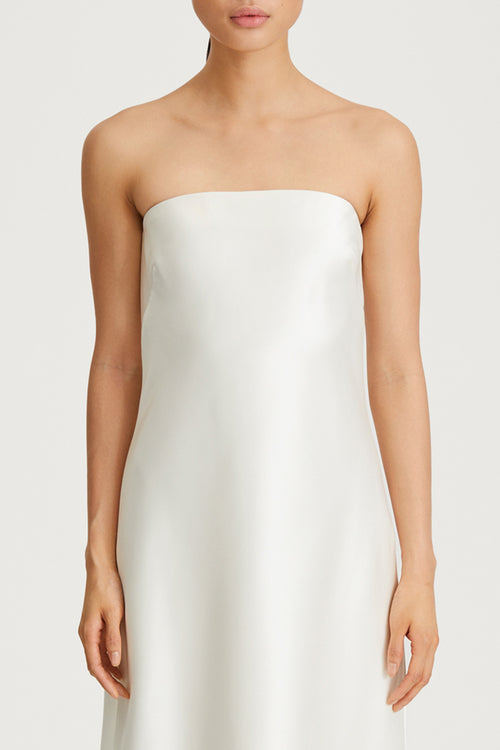 white satin dress Long Stylein blair detail