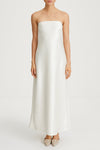 white satin dress Long Stylein blair model image