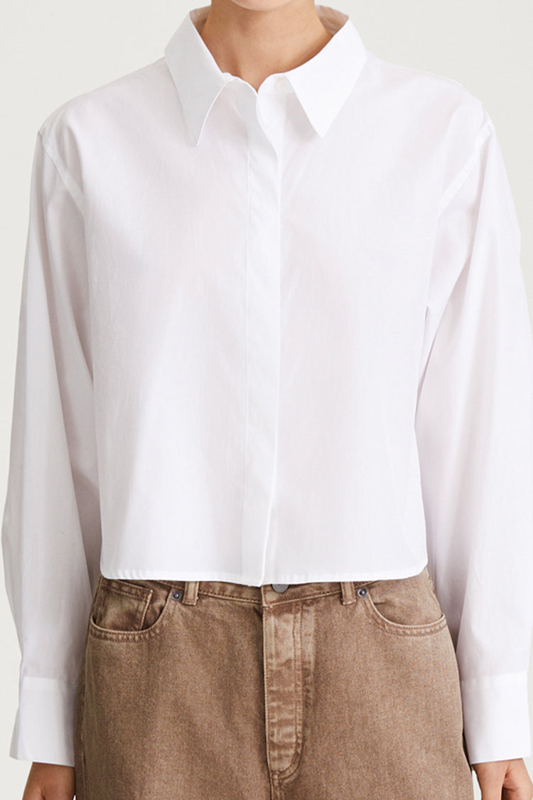 white shirt short cotton stylein 
janselia detail