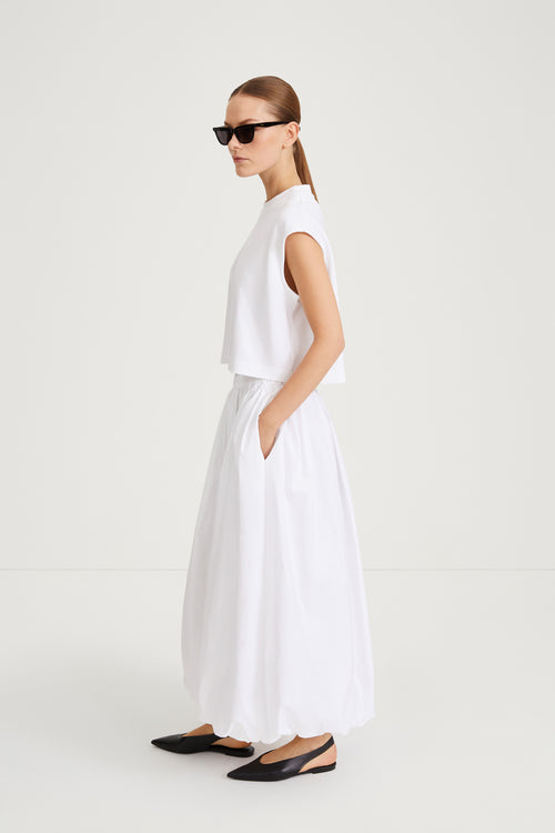 Jenn top white sleeveless cropped stylein side image