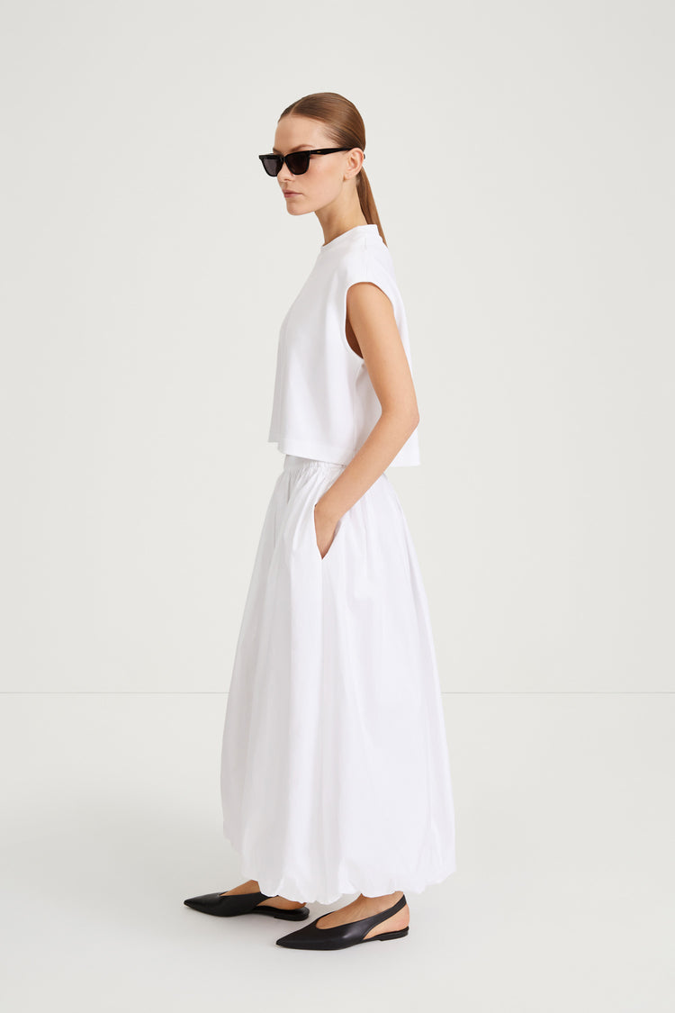 Jenn top white sleeveless cropped stylein side image