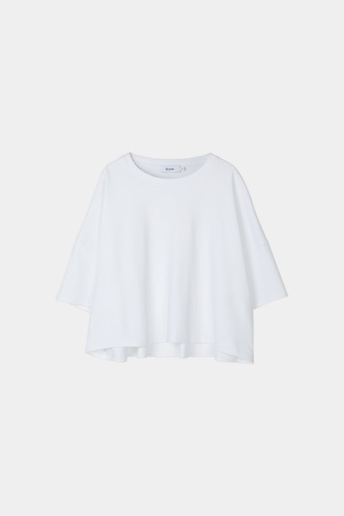 Jimmy tshirt cropped boxy white stylein packshot