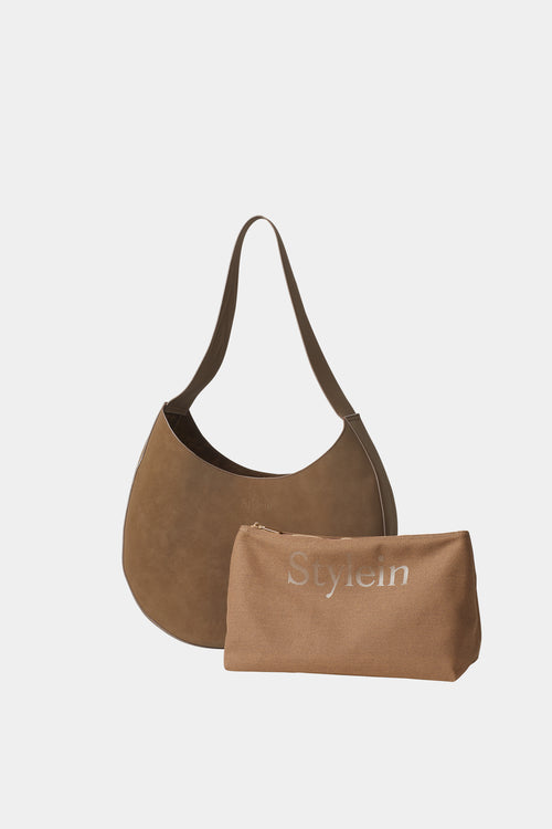 HAND BAG SHOPPER - YARDLY BAG BROWN FAUX SUEDE